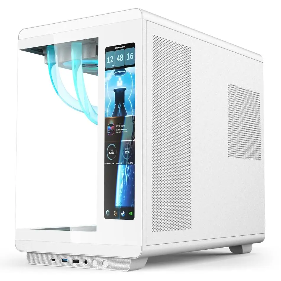 Чехол для игрового ПК ATX из закаленного стекла с полной поддержкой башни, жидкостный охладитель 360, чехол для настольного компьютера с ЖК-экраном (art.: 3920d2ecd864f) - 3920d2ecd864f