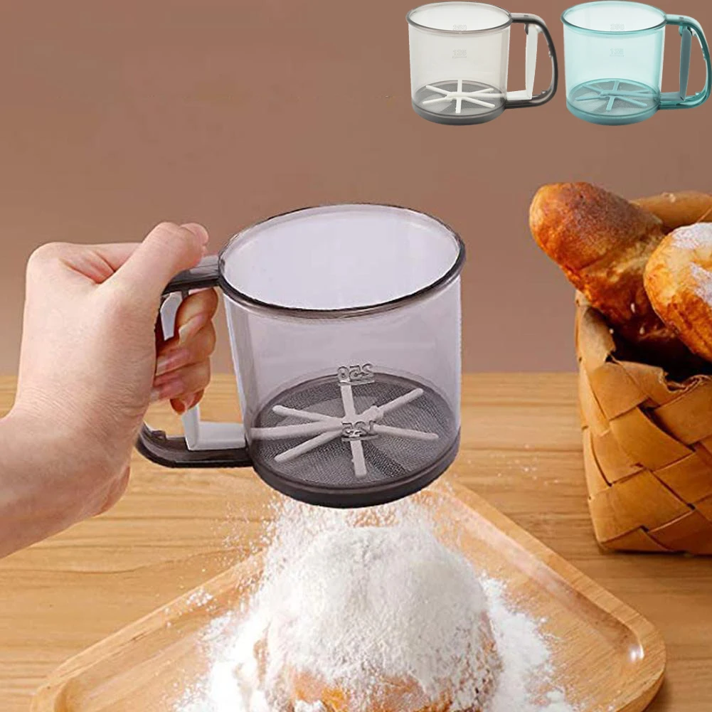 

Plastic Flour Sifter Cup Baking Tools Hand-Held Kitchen Supplies Strainer Sugar Filter Mesh Powder Colander Baking Pastry Tools