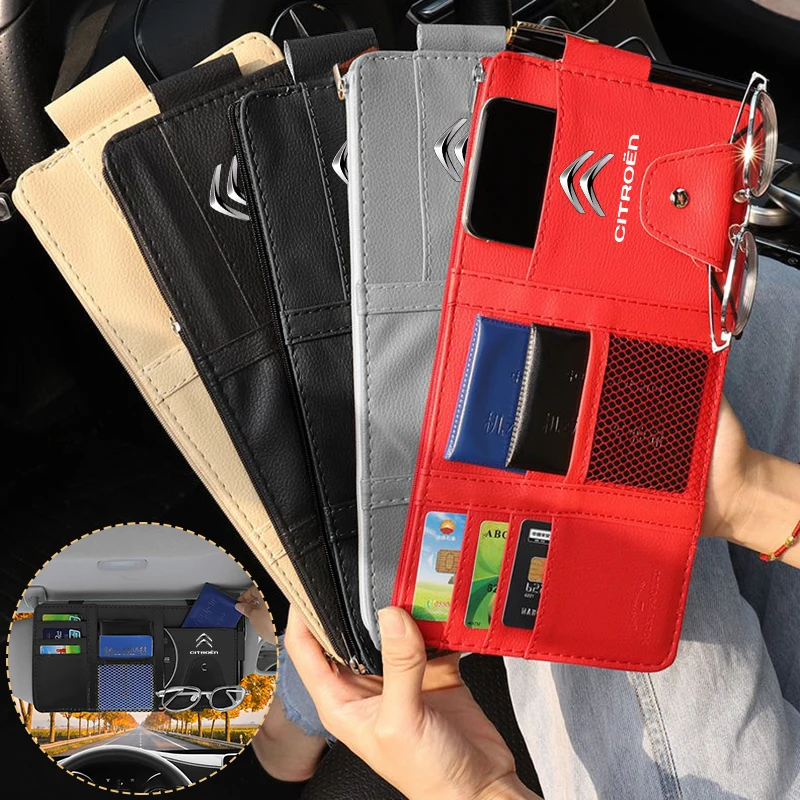 

Car Styling Sun Visor Pocket Organizer Bag for Citroen DS SPIRITO DS3 DS4 DS4S DS5 DS 5LS DS6 DS7 SELVAGGIO RUBIS Accessories