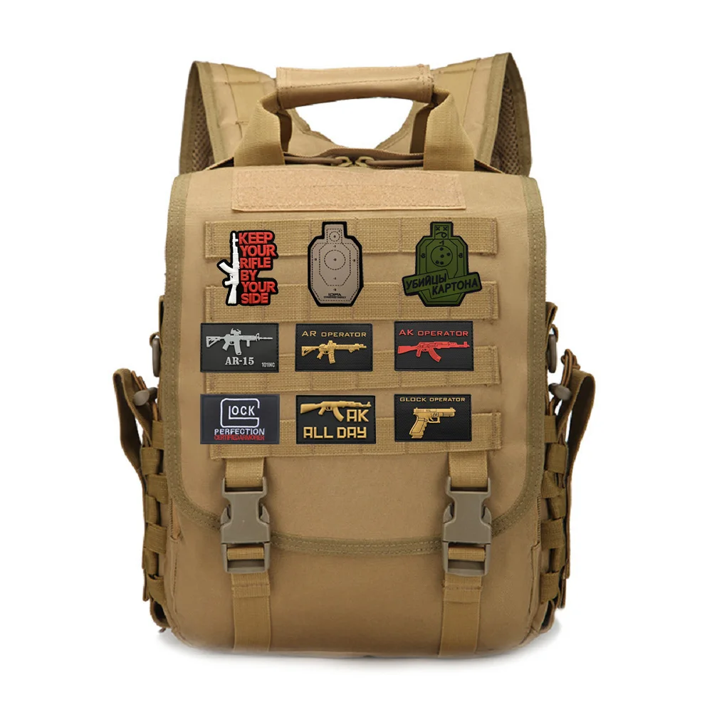 3dpvc светящийся Glock мишень значок вышивка женский Тактический волшебный уличный