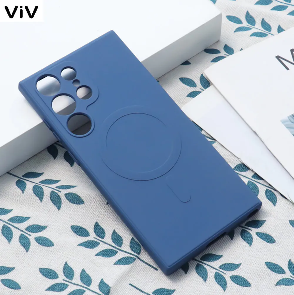 

Original Liquid Silicone Magnetic Shockproof Case For Samsung Galaxy S23 Ultra S22 Plus Cases For Magsafe Wireless Charger Cover