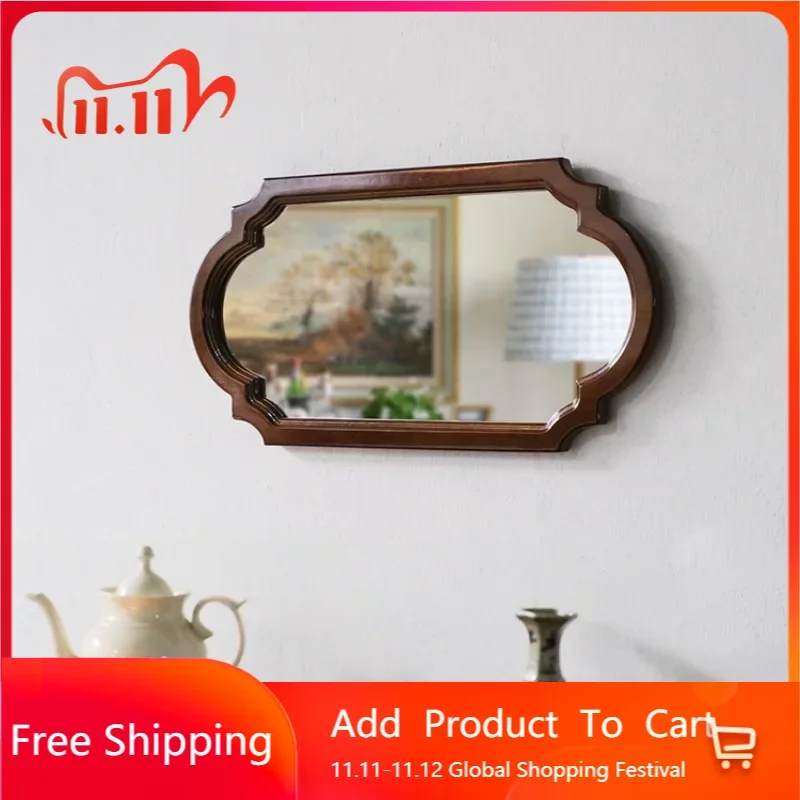 

Nordic Vintage Wooden Decorative Mirrors Wall Design Living Room Decorative Mirrors Makeup Woonkamer Decoratie Home Decor WZ50DM