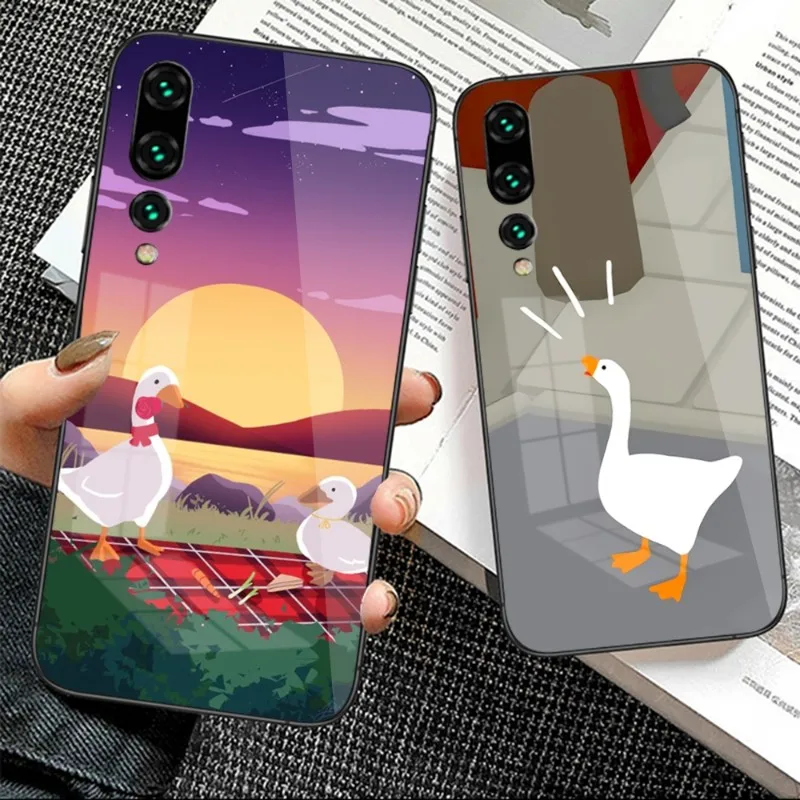 

Чехол для телефона с изображением игры утиного гуся для Huawei P50 P40 P30 P20 Pro Mate 40 30 20 Pro Nova 9 8 7 PC Glass