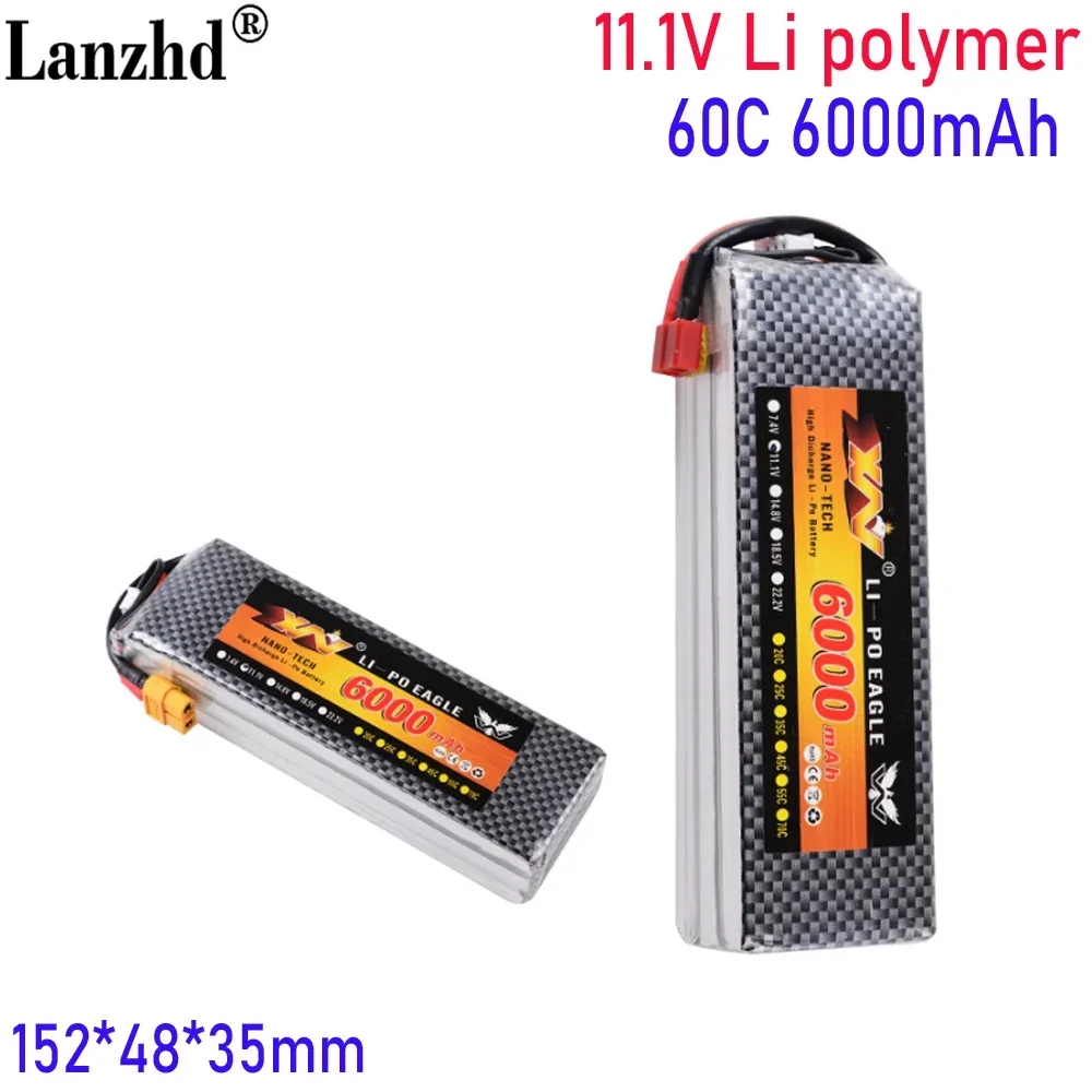 Литиевая батарея 11 1 В 6000 мАч 60C 3S для модели автомобиля радиоуправляемая