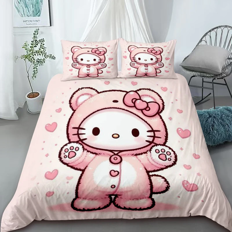 Пододеяльник Hello Kitty комплект постельного белья с героями мультфильмов удобное