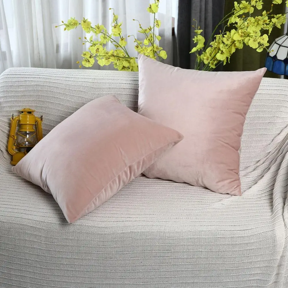 

Cushion Cover Soft Velvet Cushion Covers Home Decor for Sofa Seat Chair Car Pillowcase Pink Beige Pillow Covers
