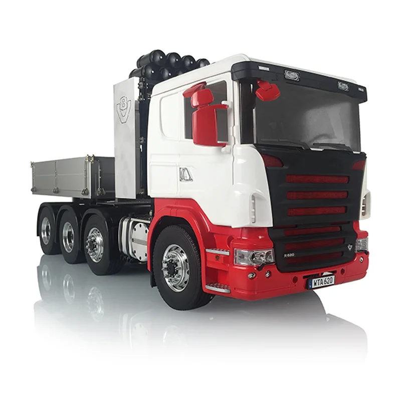 Тяжелый металлический шасси LESU RC 1/14 8x8 с сервоприводом окрашенная кабина