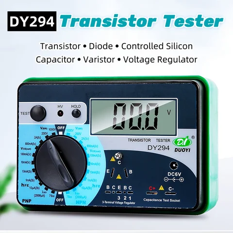 Многофункциональный цифровой тестер транзисторов DY/294, полупроводниковый диодный Триод 1000 В, Реверсивный тестер напряжения переменного/постоянного тока, емкости, полевого транзистора, тиристорный преобразователь