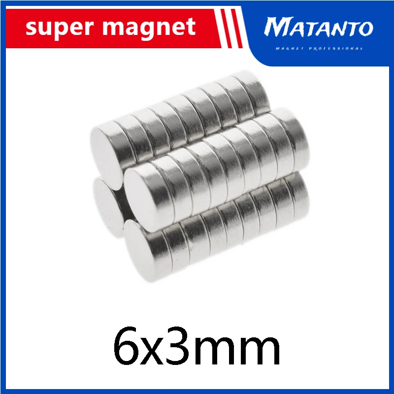 

100/200/300PCS 6x3 mm Disc Bulk Sheet Neodymium Magnet 6mmx3mm Small Round Powerful Magnets 6x3mm Rare Earth Magnets 6*3 mm