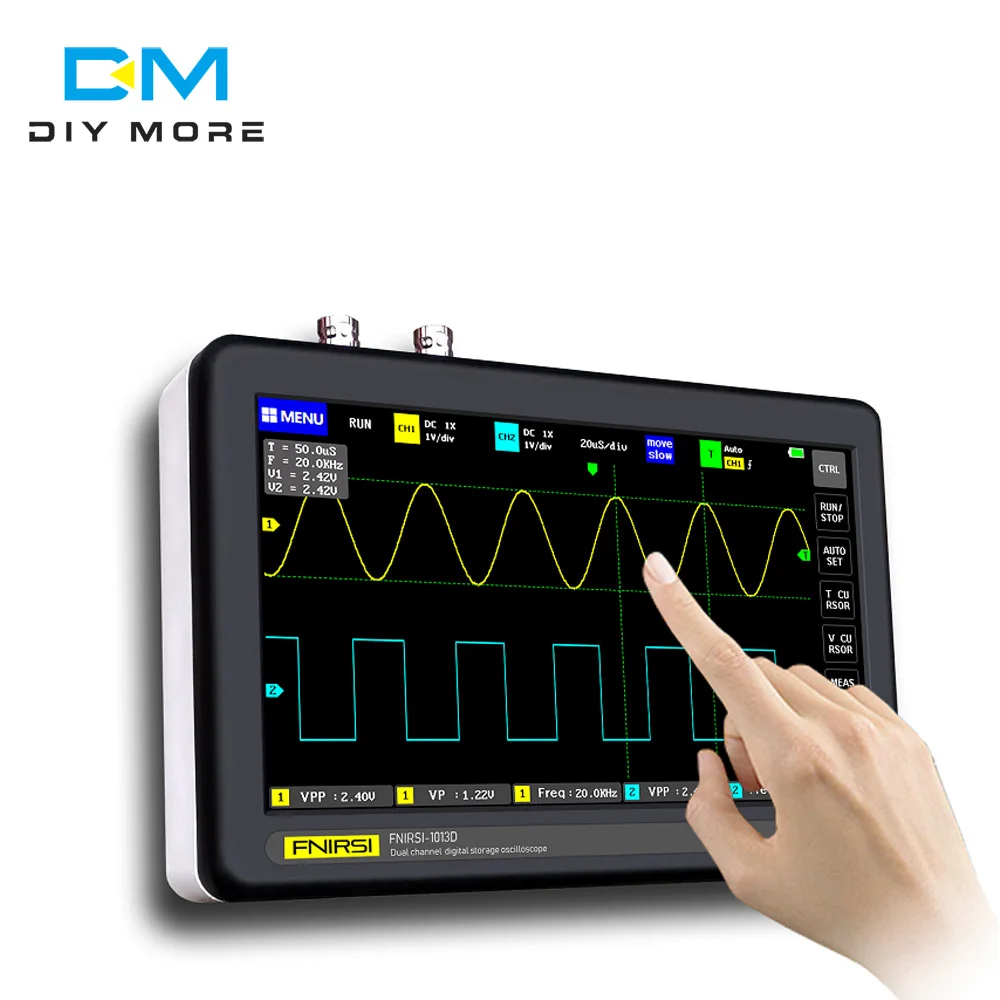 

FNIRSI 1013D Digital Touch Panel Oscilloscope 100M Bandwidth 1GS Sampling Rate