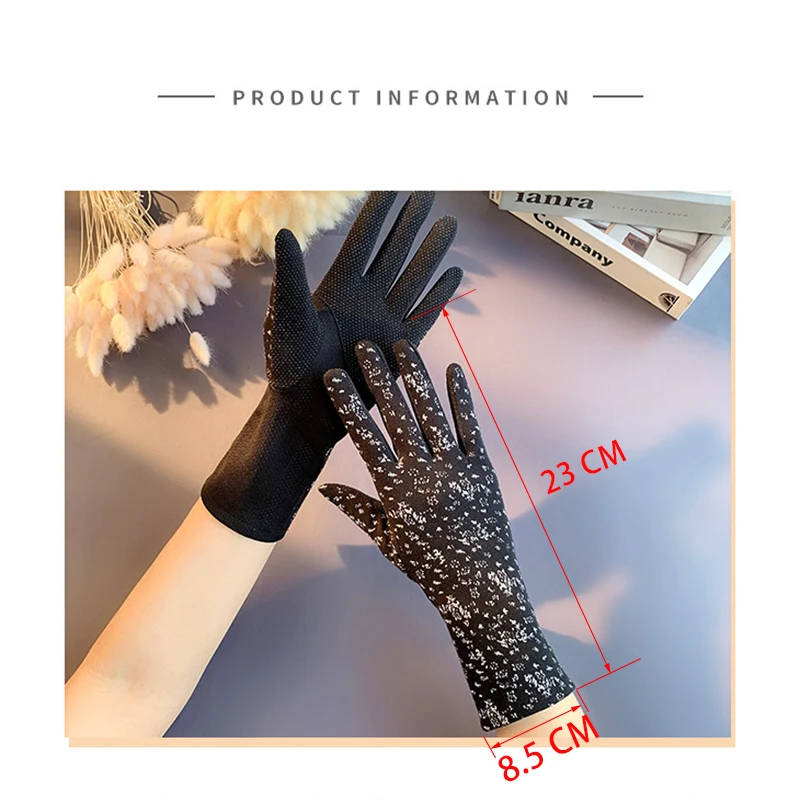 

Перчатки женские летние тонкие, дышащие, для сенсорных экранов, хлопковые, короткие, Нескользящие, велосипедные и водительские перчатки, за...