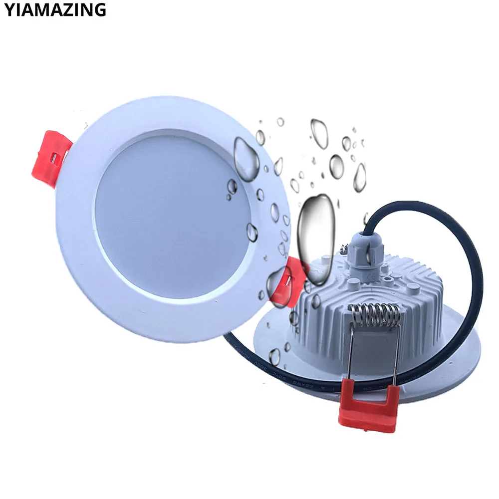 220V IP65 LED Downlight Waterproof for Kitchen Bathroom Toilet Hotel 5W 7W 9W 12W 15W 18W 24W 30W White Ceiling Lamp Spot Light