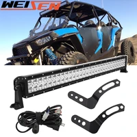 fit polaris rzr 900 xp 1000 30 180w straight led light bar with below roof mount brackets and wiring kit