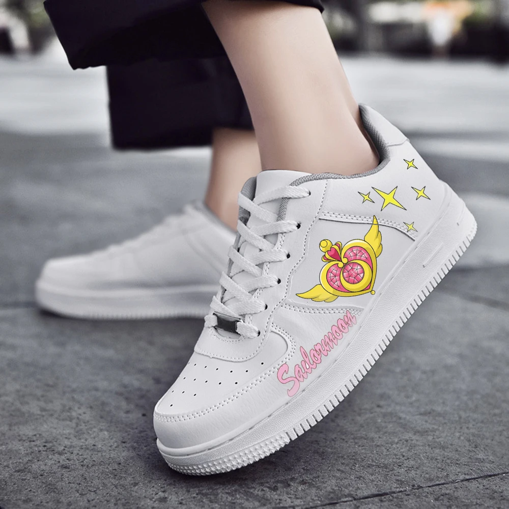 SAILOR MOON Fashion Men Women casual Shoes Male Platform Sneakers Girls Casual kateboarding Shoes flats 3D graffiti
