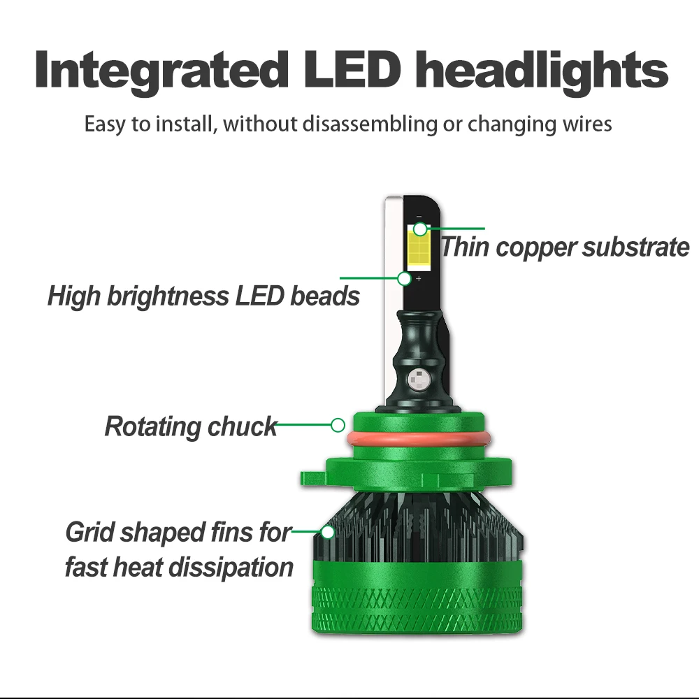 2/4 шт. автомобильные фары H11 HB3 6000K 12 В