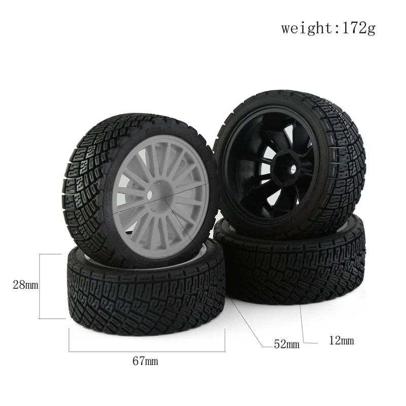 4 шт. 67 мм резиновая шина для Tamiya XV01 XV02 TT01 TT02 PTG-2 1/10 детали обновления