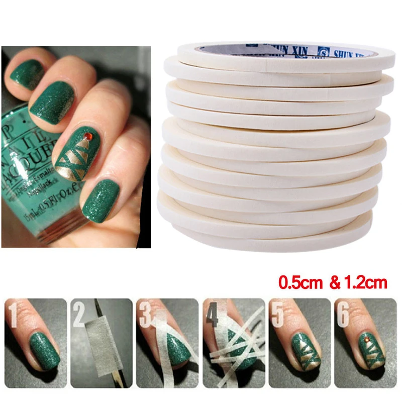 

1 шт. креативные двойные наклейки на ногти, клейкая лента 0,5 см/1,2 см, «сделай сам» для накладных ногтей, маникюр, инструменты для украшения ногтей