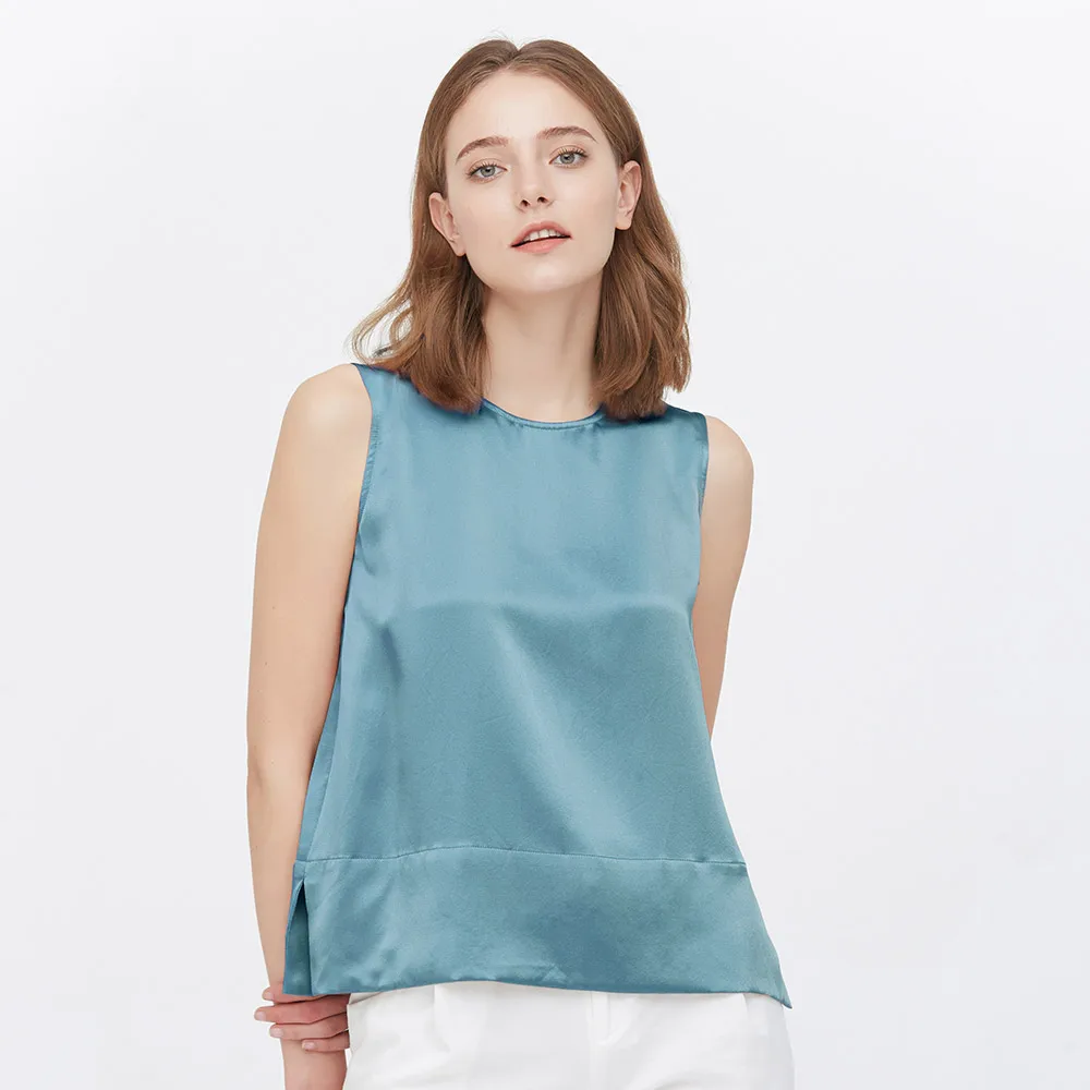 

22mm Silk Tank Tops Elegant Round Neck Women Camisole NEW Free Shipping