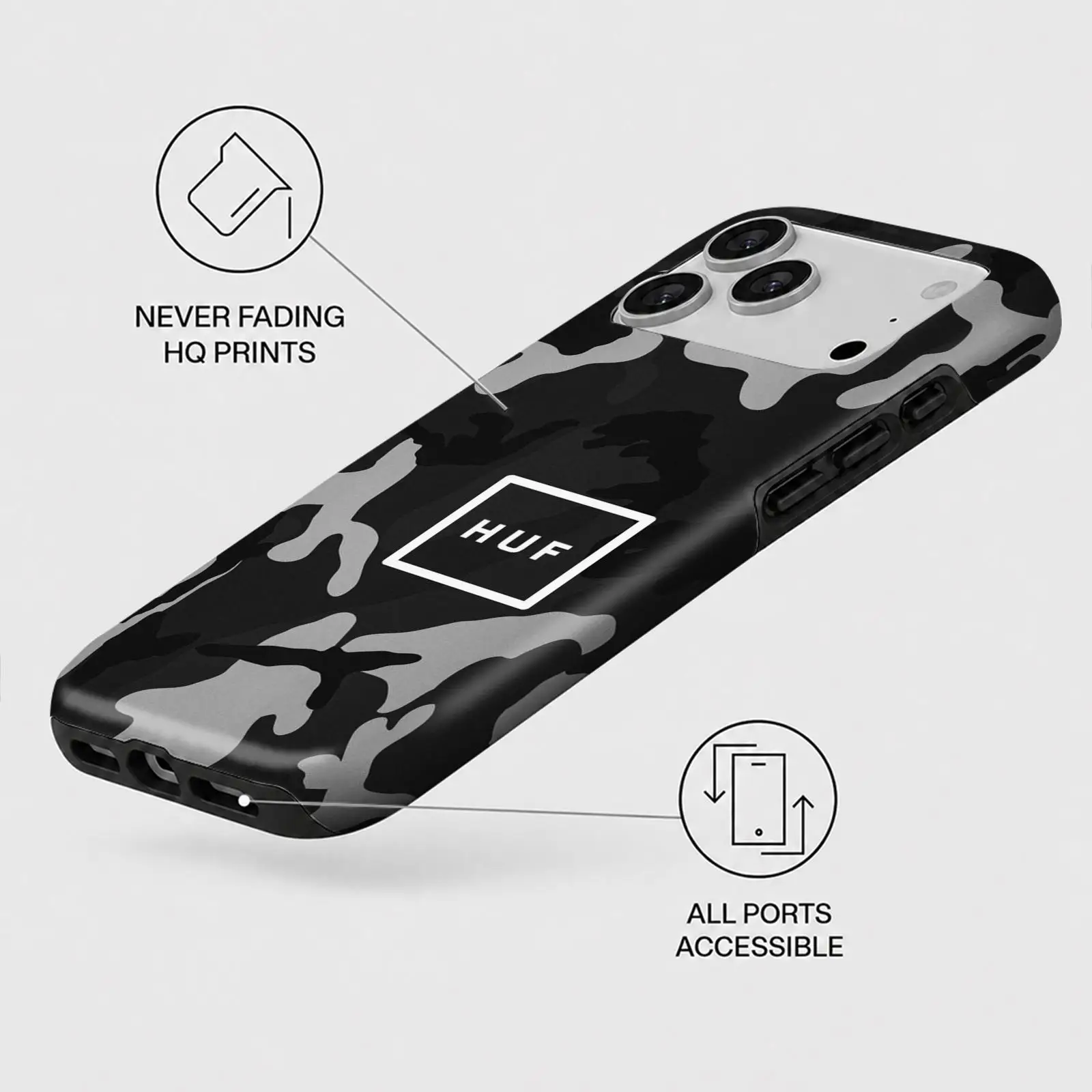 Фото Модный чехол для телефона H-HUFs для iPhone 17 16 15 14 13 12 11 Pro Max Air, двухслойный противоударный защитный чехол 2-в-1. №5