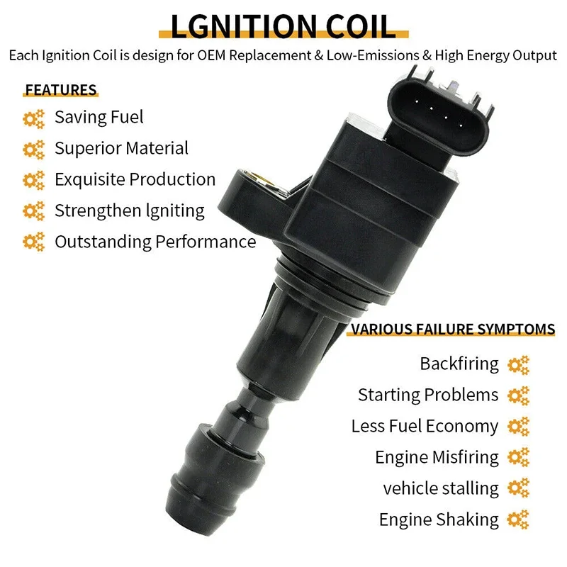 Фото 4-х шт. катушка зажигания 12629646 12638824   Для Chevy Equinox Buick Regal Ontiac Saturn Saab Pontiac GMC Malibu 2,0 2,2 2,4 л UF491 №3
