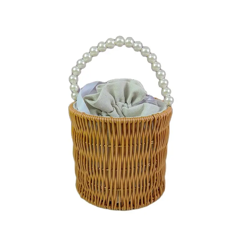 

CAMIGEL Wicker Woven Handbag Spinning Storage Basket Dust Proof Basket