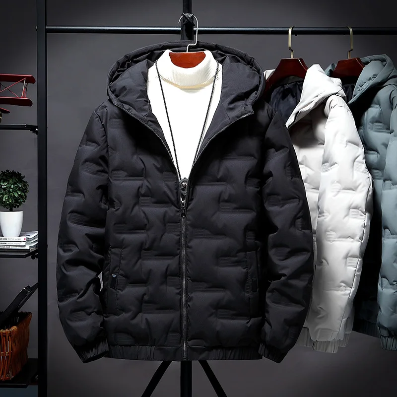 Warm Thick Men Parka Jacket Winter New Casual Hooded Outerwear Coats Windbreaker Male Windproof Down Jacket Solid Hip Streetwear