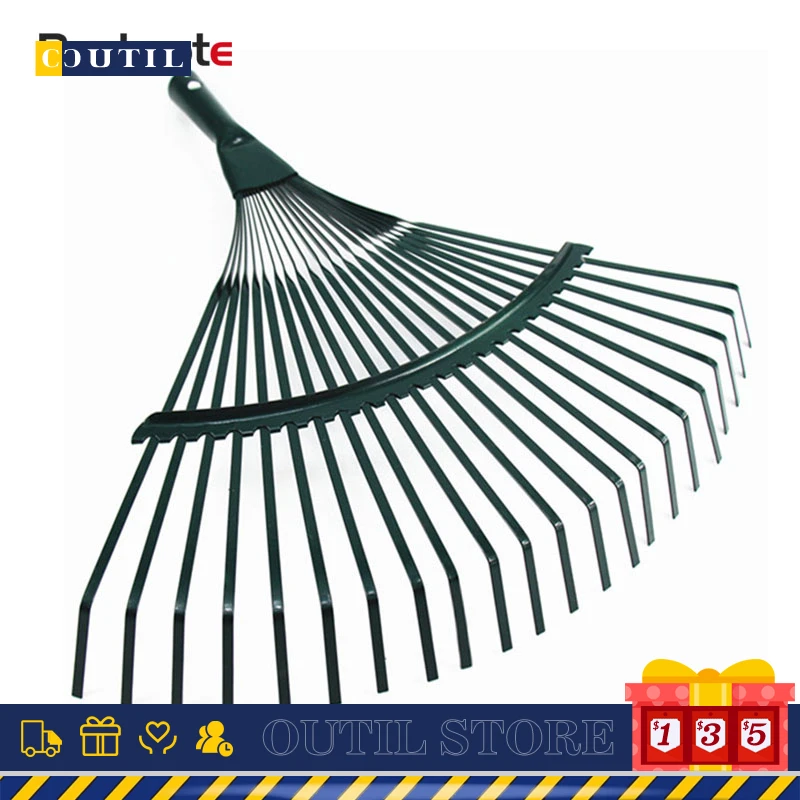 

Grass Rake 22 Tooth Rake Wood Handle Dead Leaf Rake Steel Wire Rake Grass Rake Garden Rake Gardening Tools Household
