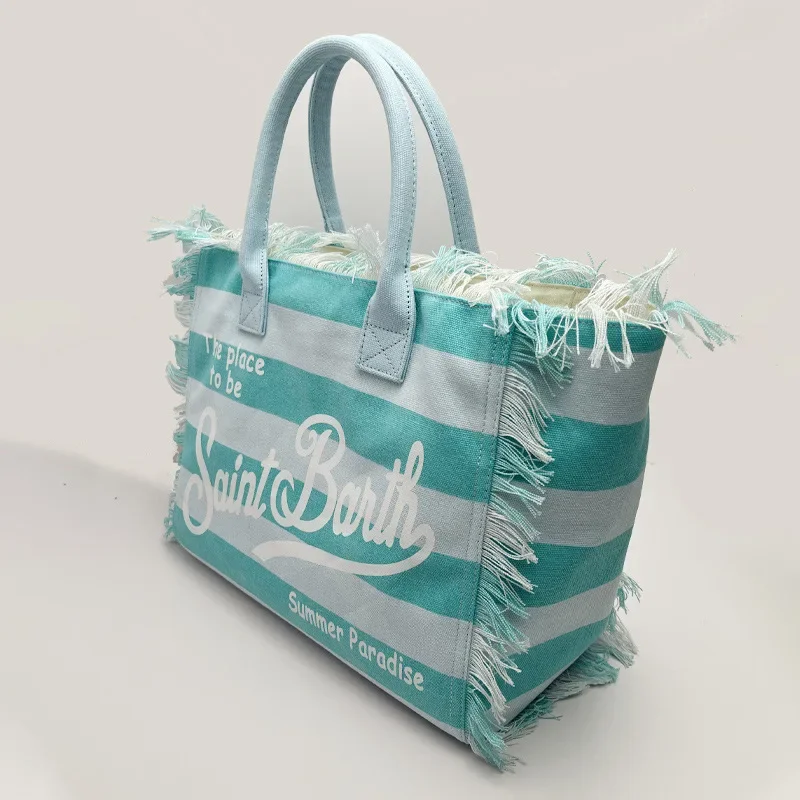 SAINT BARTH новая женская большая вместительная сумка для отдыха и туризма в полоску