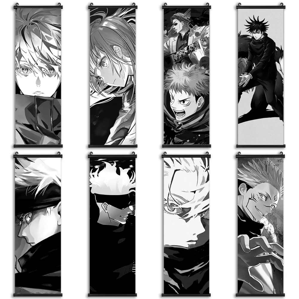 

HD Pint Jujutsu Kaisen Posters Canvas Anime Wall Artwork Gojo Satoru Painting Hanging Scrolls Modular Picture Home Room Decor