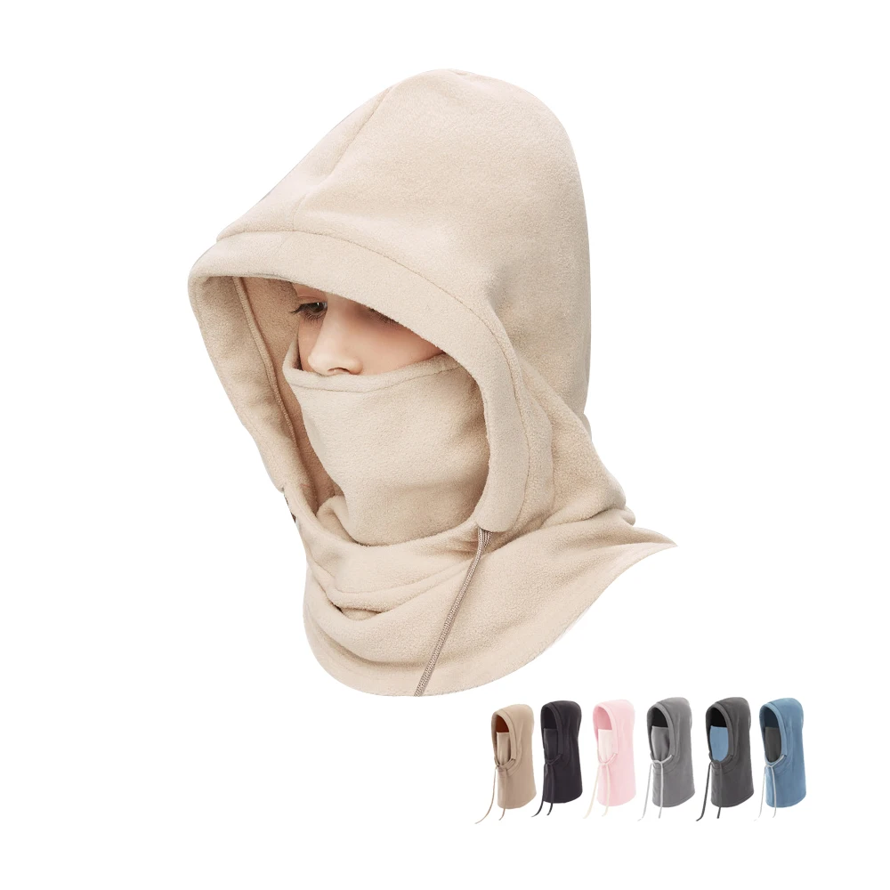 

Cycling Skiing Mountaineering Bib Hat Integrated Wind Proof Cold Proof Warm Head Cover With Plush Thickened Face Protection P530