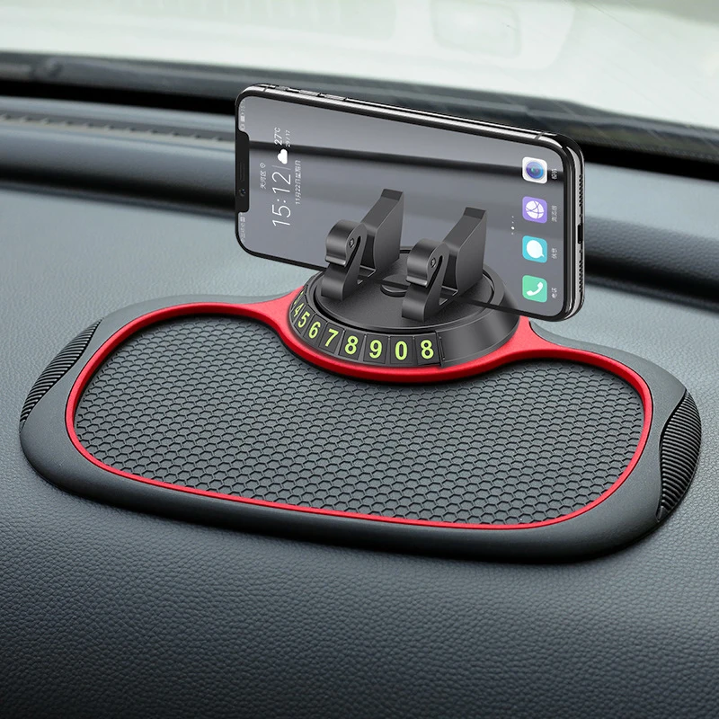 

Anti-slip Car Mat , Universal Car Pads for Fiat 500, for Tesla Model Y, 3 In 1 Phone Holder Parking Number Card, Car Accessories