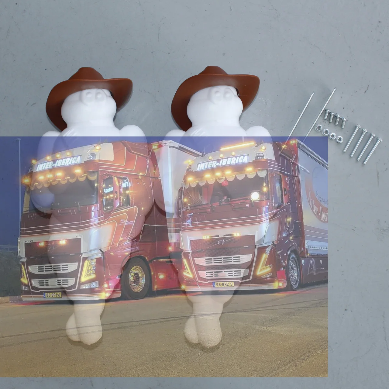 2 шт. Bibendum фигурка шины кукла ковбойская шляпа грузовик фотосессия