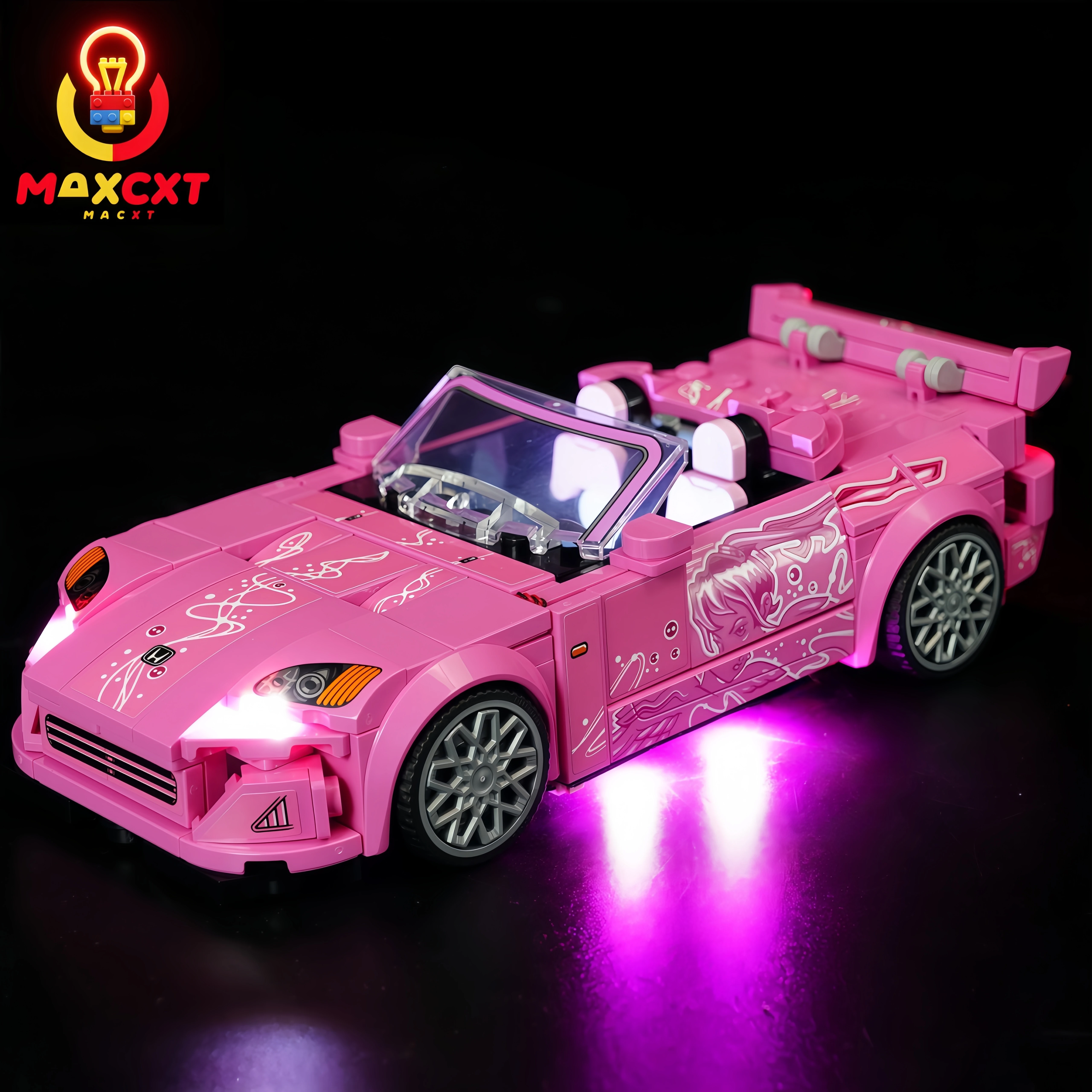 Фото Светодиодная лампа MAXCXT для LEGO 77241 Speed Champions 2 Fast 2 Furious Honda S2000, декоративная лампа для самостоятельной сборки (набор строительных блоков не входит в комплект) №1