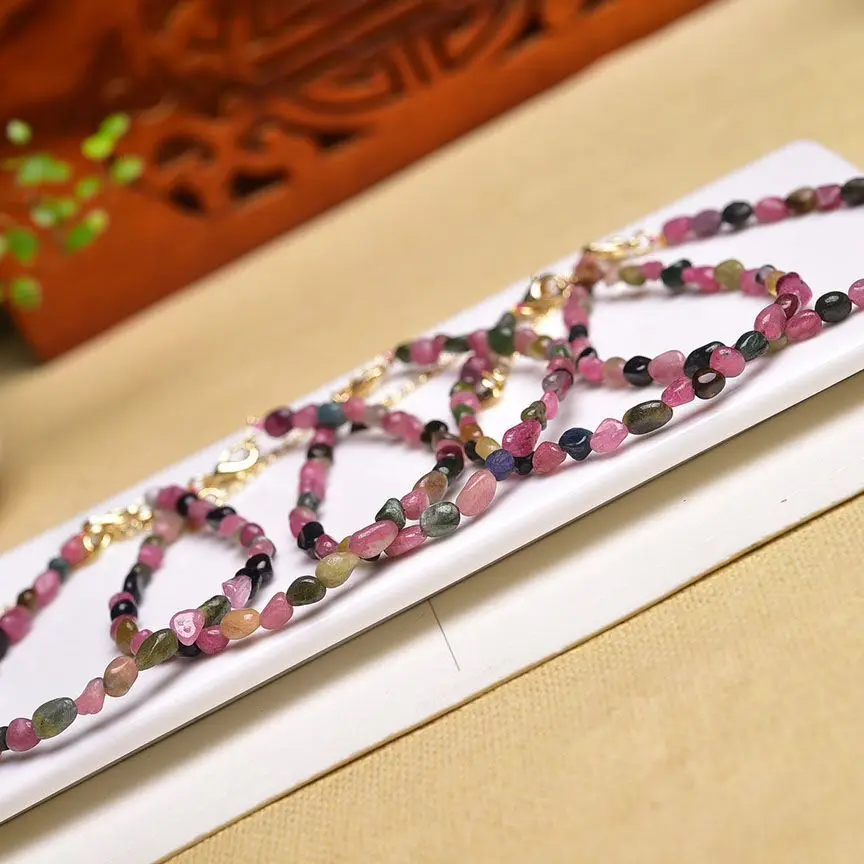 Турмалиновый браслет для женщин Бразильская древняя руда натуральный цвет