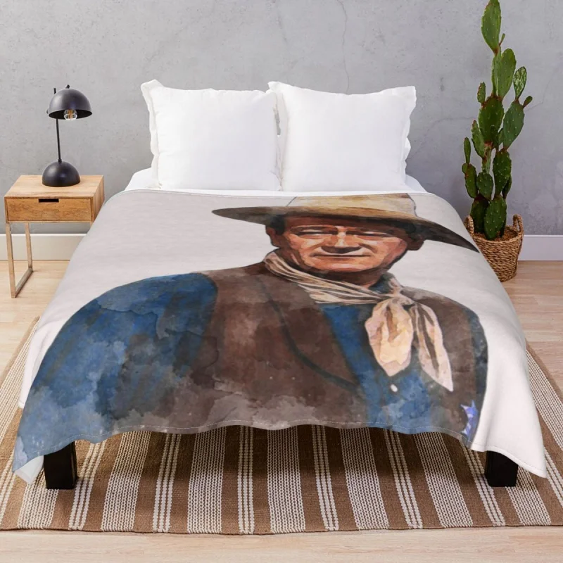 

John Wayne The Duke Watercolor Thick blankets Veet Summer Ultra-Soft Throw Blanket for Bedding Home Cou Travel Office