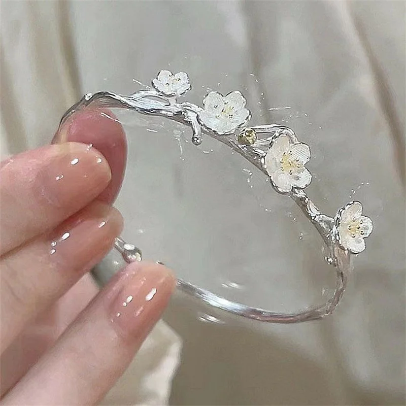 Элегантный Креативный Браслет В Китайском Стиле С Цветами Регулируемый Для