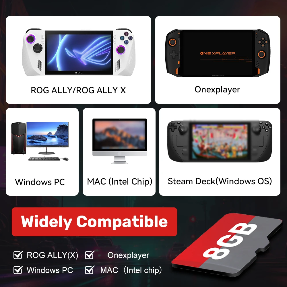 Игровая TF-карта jмана 8 ГБ, последняя система Retrobat для ROG ALLYOnexplayerAyaneoWins PCHandhelds, 3170 встроенных ретро-игр и ПК (art.: 3920c8afdaab9) - 3920c8afdaab9