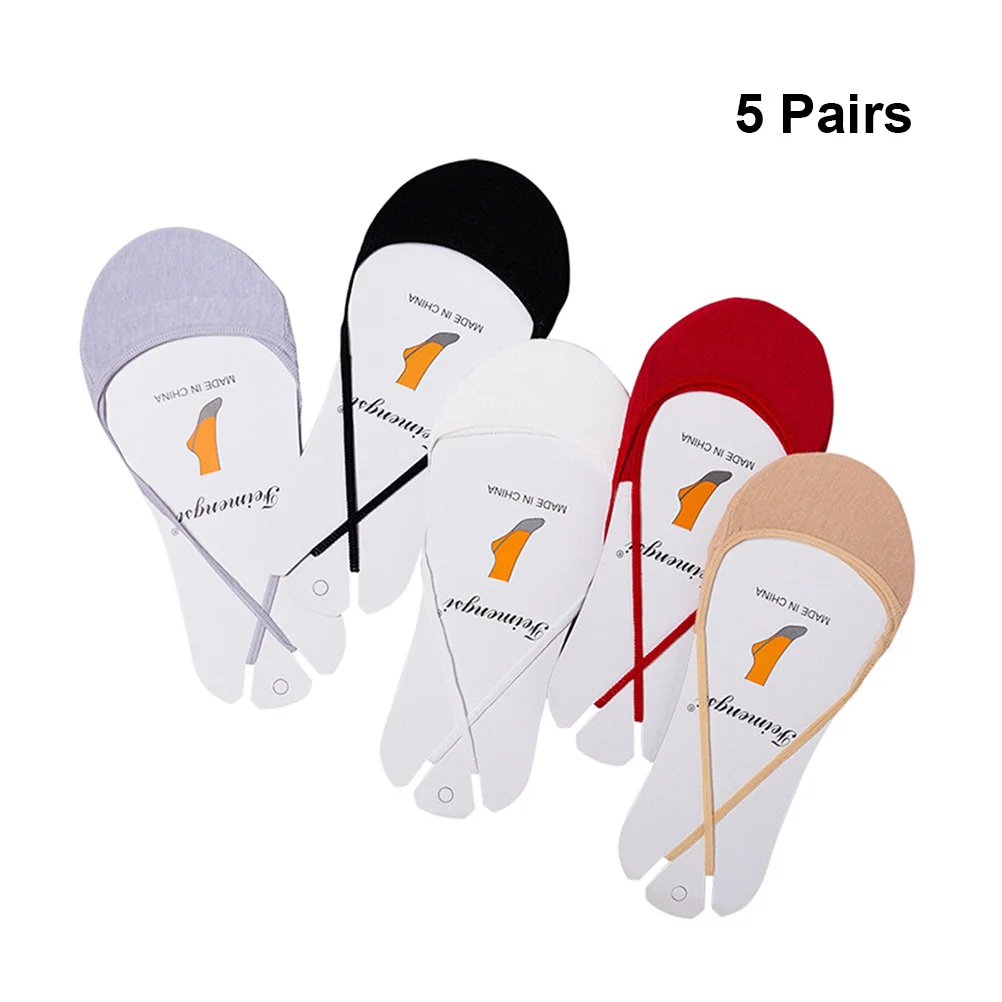 

5 Pairs Show Socks Anti-slip Shallow Mouth Fashion High Heel Socks Comfortable Invisible Socks