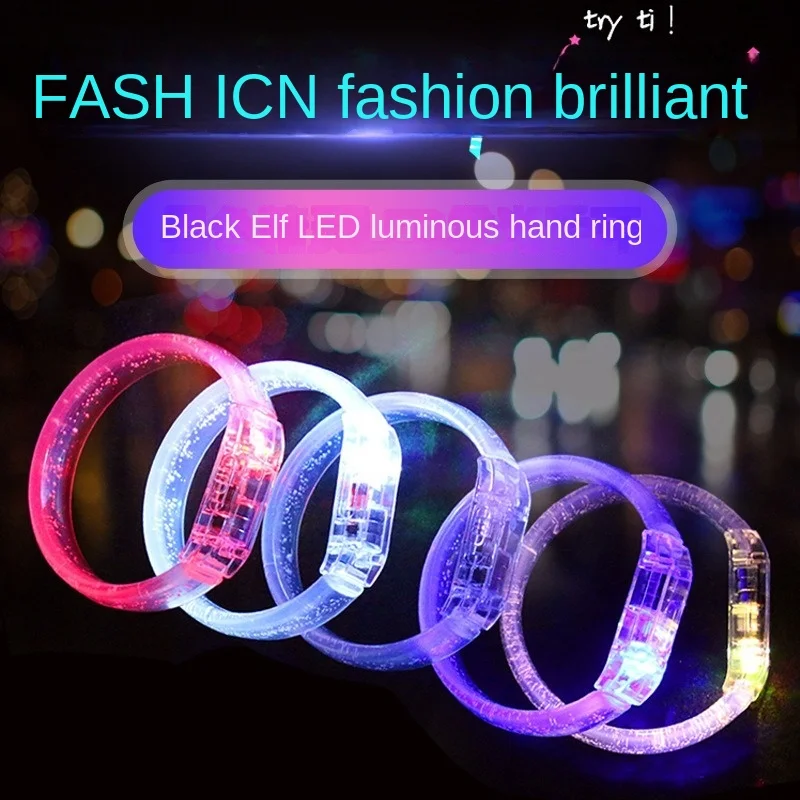Glow Sticks Bracelets Party Supplies Glow In The Dark LED Flashing Wrist LED Luminous Bangle Bracelet Light Up Toys Wedding Deco
