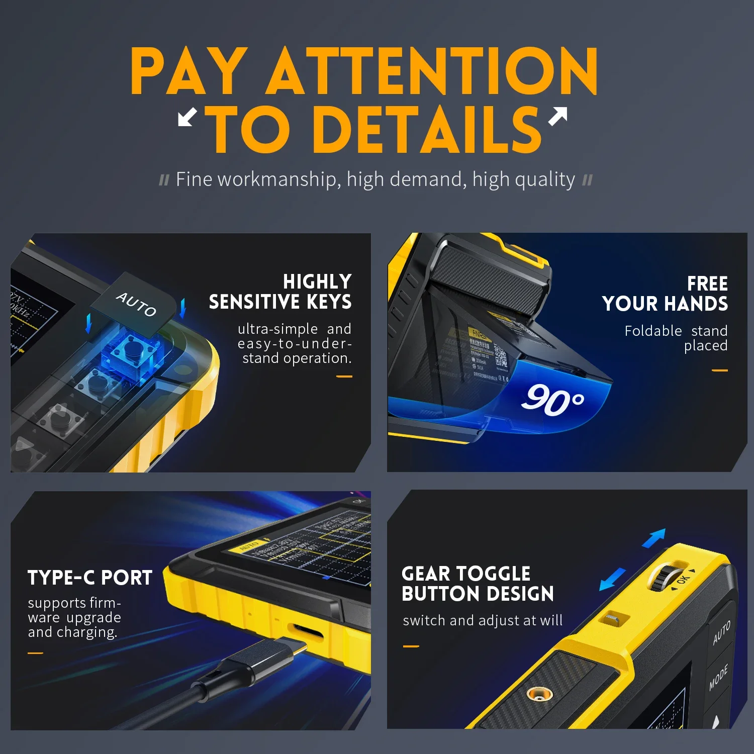 Портативный цифровой мини-Осциллограф FNIRSI DSO152 200 Мвыб./с аналоговая полоса