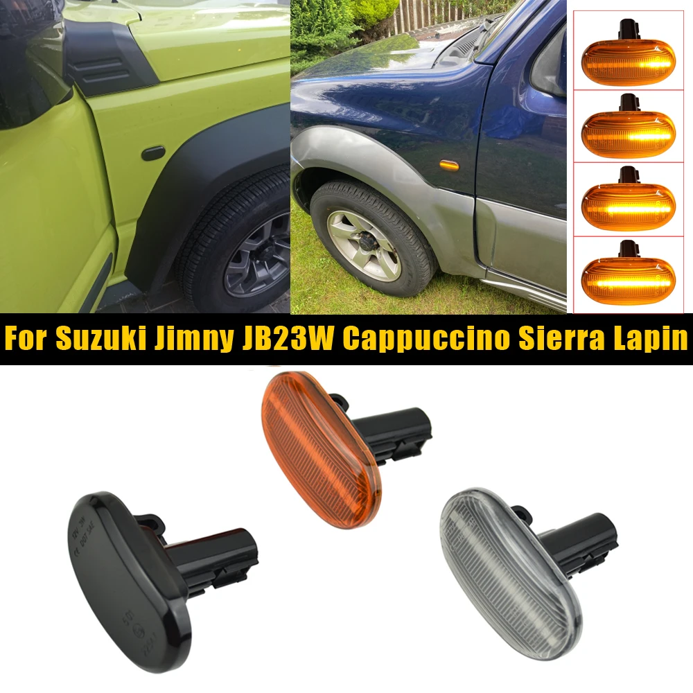 

2Pcs Flashing Car Side Marker Lamps LED Turn Signal Lights Indicator Dynamic For Suzuki Jimny Lapin Mazda AZ Spiano Chevrolet