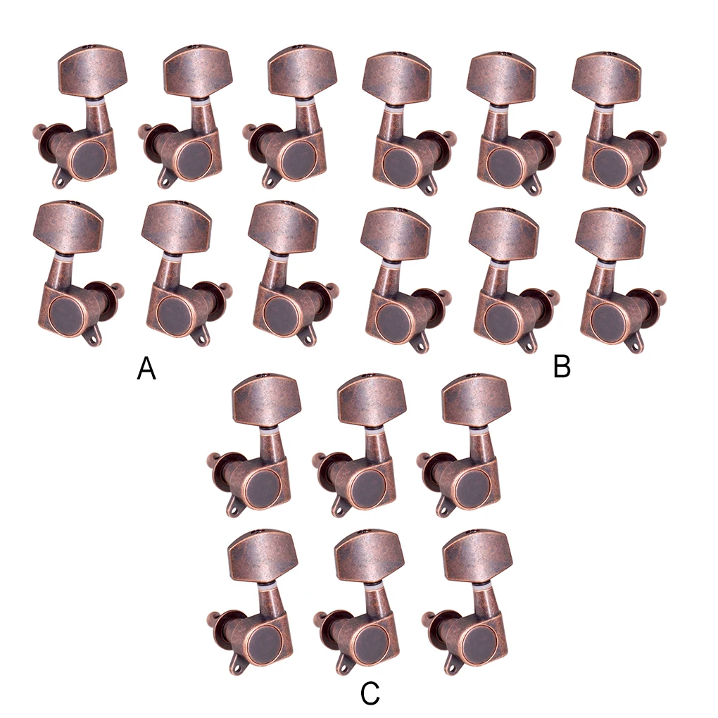 

6 Pieces Tuning Peg Machine Heads Music Instrument Fittings Sealed Guitar Buttons Guitar Part for Replace Type 2