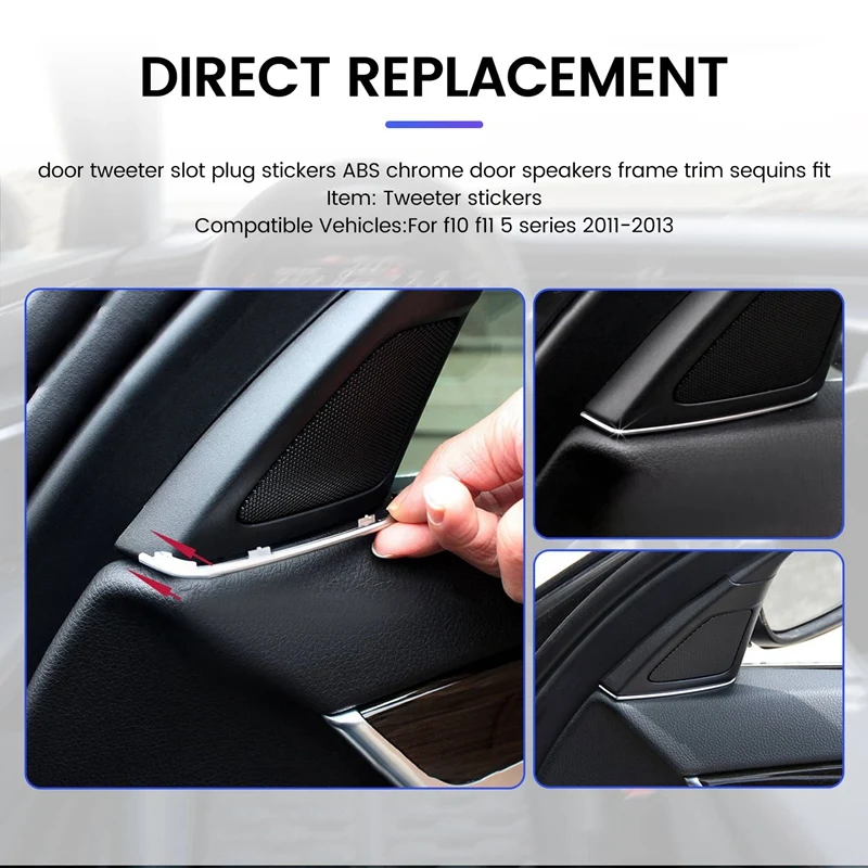 2 шт. дверной твитер слот наклейки для F10 F11-BMW 5 рамки динамиков