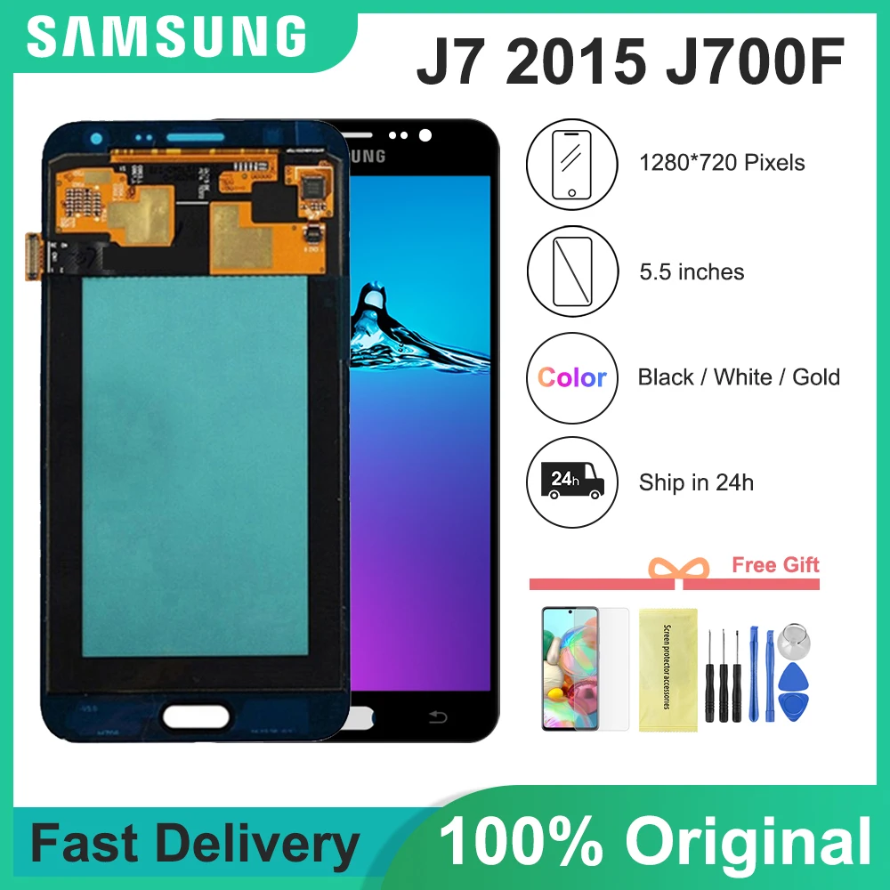 

5.5"Original AMOLED Display For Samsung Galaxy J700 LCD Display J700F J700H J700M Touch Screen Digitizer For Samsung J7 2015 LCD