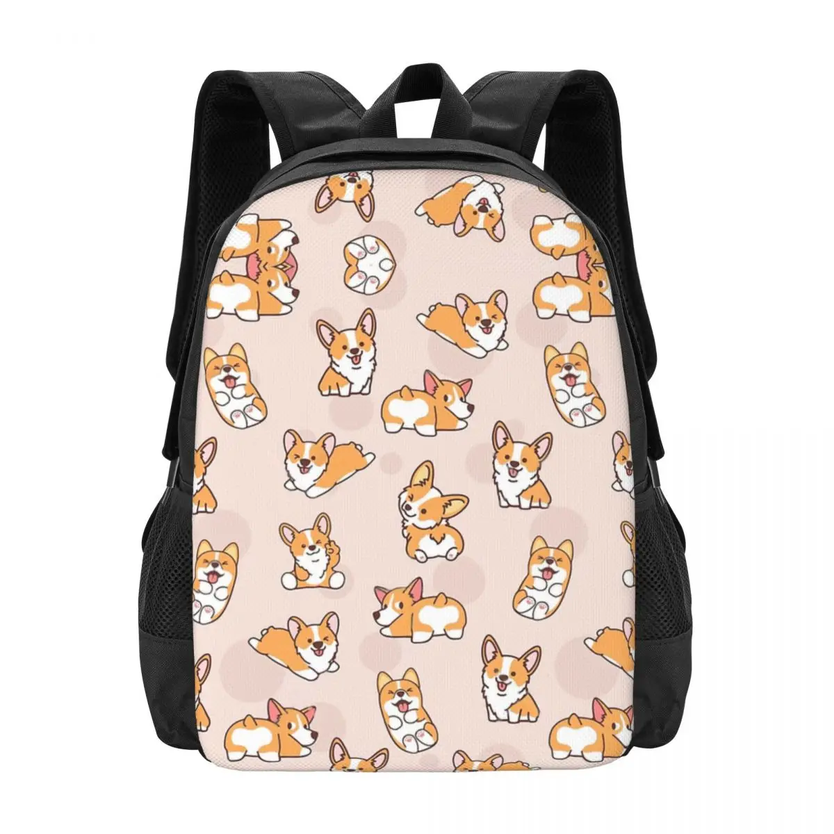 Corgi Puppy Fun Backpack for Girls Boys Travel RucksackBackpacks for Teenage school bag