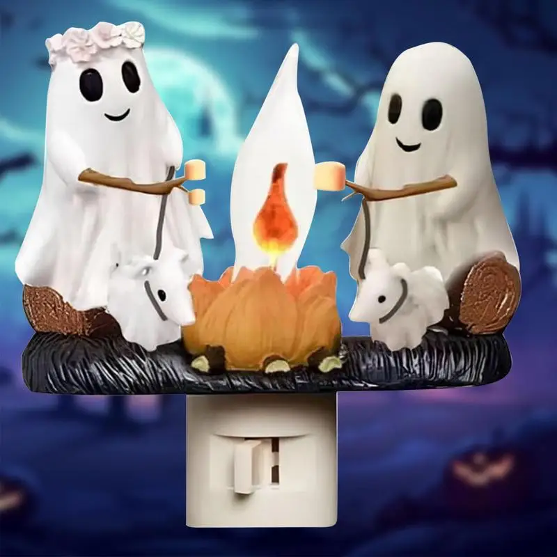 Статуя костра свет призрак костер мерцающий ночник Хэллоуин 3D статуя собака