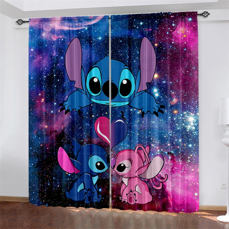 Стежка Лило и Стич занавеска мультяшное украшение для окна карманы