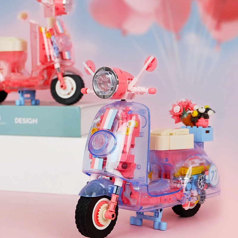 Анима мультфильм мотоцикл детские развивающие сборные игрушки механическая