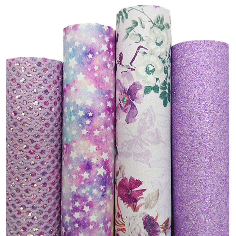 

Сетчатая блестящая кожа со звездами и цветочным принтом, синтетическая кожа, тонкие блестки с войлочной подложкой для бантов, «сделай сам», 21x29 см, Q611