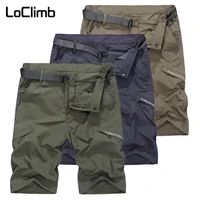 loclimb mens cargo shorts men trekking hiking shorts military tactical quick dry short pants man outdoor sports shorts am385